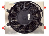 CSF Dual Fluid Bar & Plate HD Oil Cooler w/9in SPAL Fan (1/3 & 2/3 Partition) - 13.8in L x 10in H