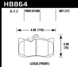 Hawk 13-17 Lexus GS350/GS350 F Sport / 12-17 Lexus IS350 HPS 5.0 Front Brake Pads